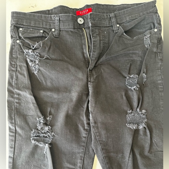 Guess scratched black/ gray jeans men’s size 36 - Picture 1 of 3
